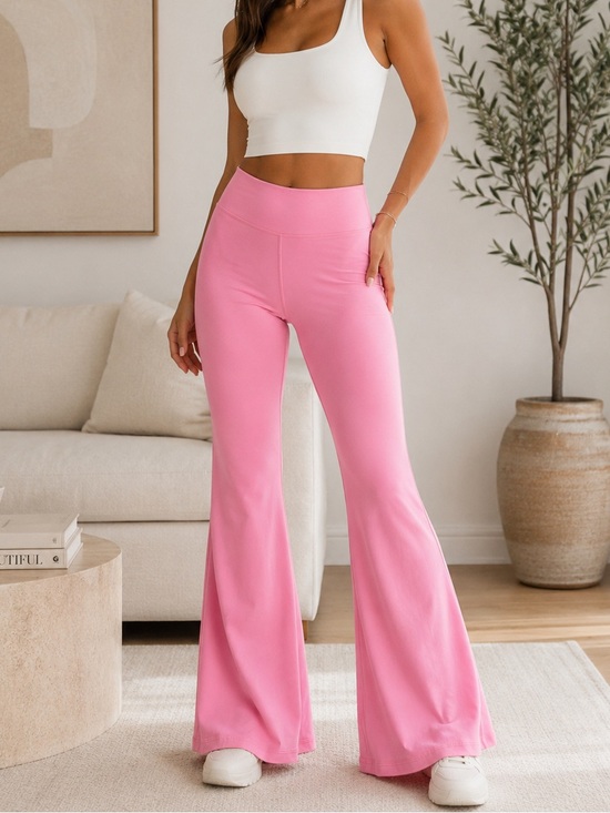 Old Navy Pants - Old Navy Active PowerChill Flare Leggings Pink Size L Runs Small
